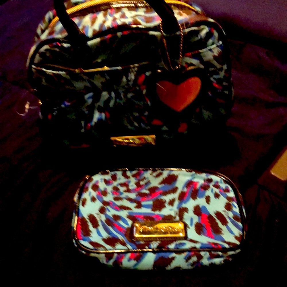 Betsey Johnson purse and make up kit